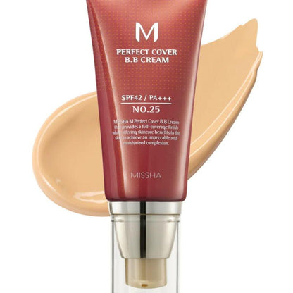 [Missha] Perfect Cover BB Cream SPF 42 PA+++ - Smooth Blend Coverage Hydrating Foundation for All-Day Moisture