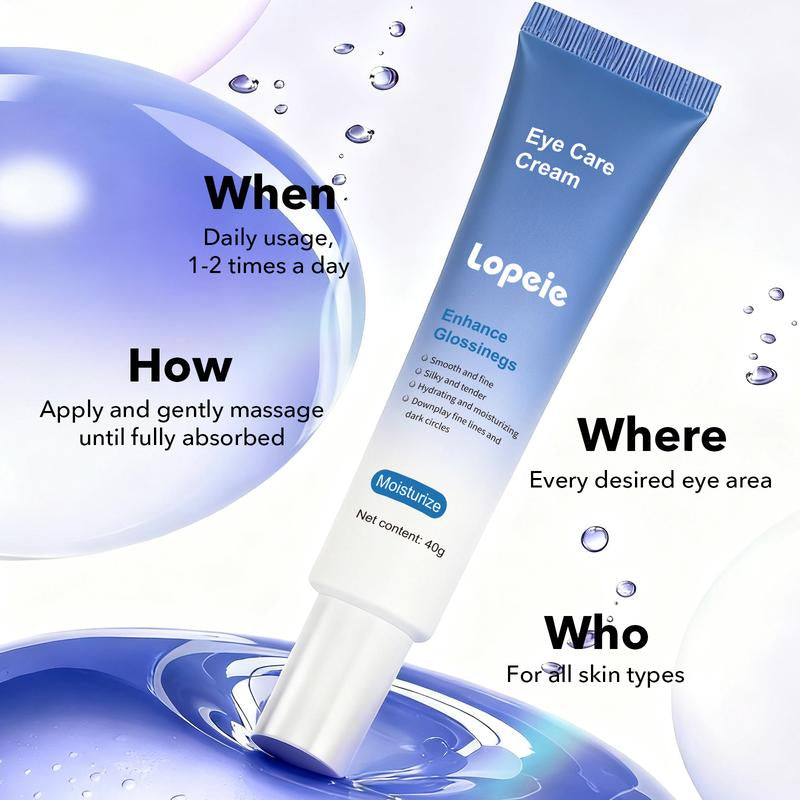 Revitalize Your Eyes with Lopeie Eye Cream – Hydrating Formula with Hyaluronic Acid, Caffeine, Peony Seed Oil & 5-Peptide Complex for a Bright, Youthful Look